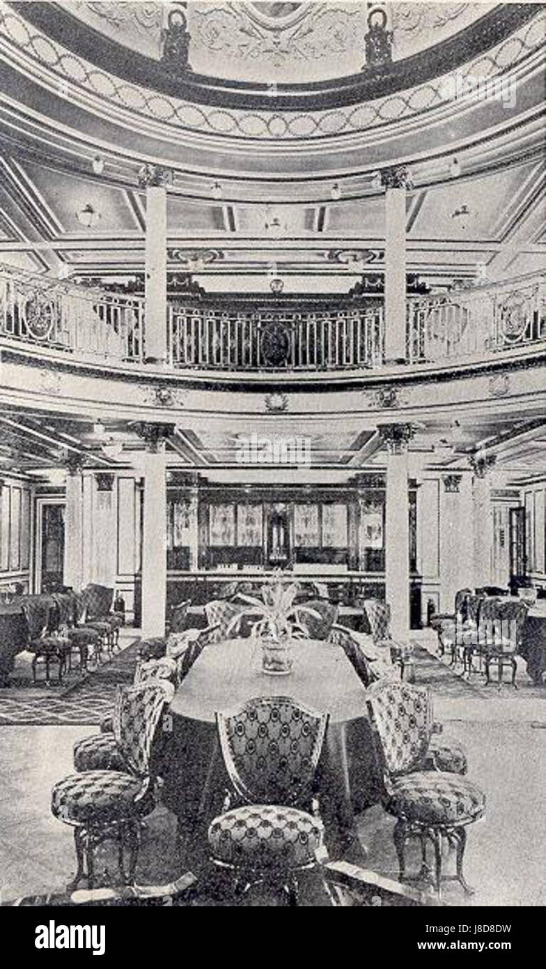Coin salon de la RMS Lusitania Banque D'Images