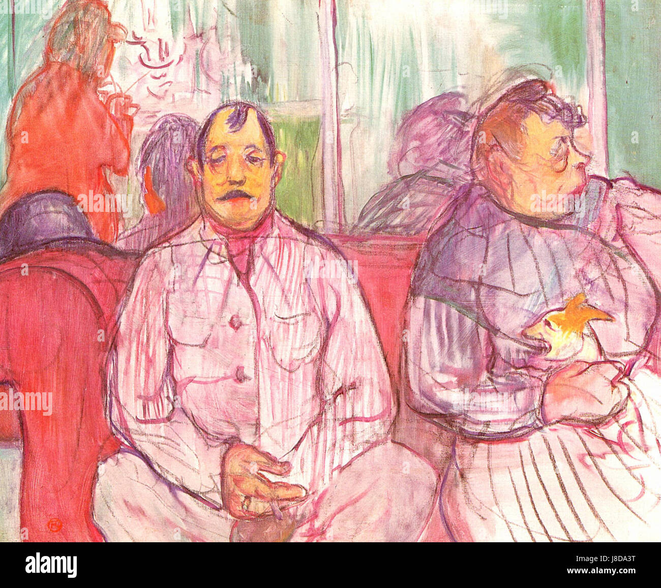Henri de Toulouse-Lautrec (1864â€"1901) est un peintre français connu pour ses représentations de la vie nocturne et de la culture parisienne. Ses œuvres présentent souvent les scènes vibrantes de cabaret et de théâtre de la fin du XIXe siècle. Banque D'Images