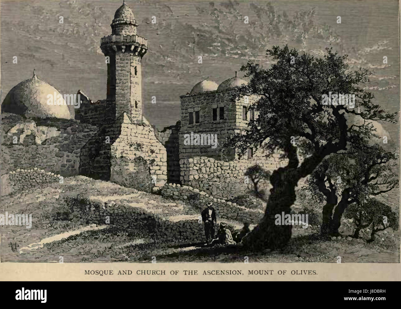 L'église de l'Ascension à Jérusalem, établie en 1880, est un site religieux important commémorant l'ascension de Jésus-Christ. Situé sur le Mont des oliviers, il tient de l'importance dans les traditions chrétiennes et le tourisme religieux. Banque D'Images