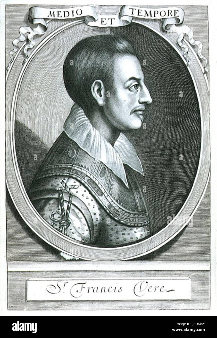 Francis Vere était un soldat anglais et chef militaire connu pour son service dans les pays-Bas et son rôle dans la guerre de quatre-vingts ans. Il était une figure clé de l'histoire militaire de l'Angleterre élisabéthaine. Banque D'Images