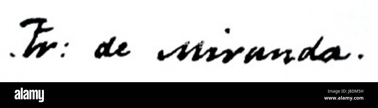 Francisco de Miranda signature Banque D'Images