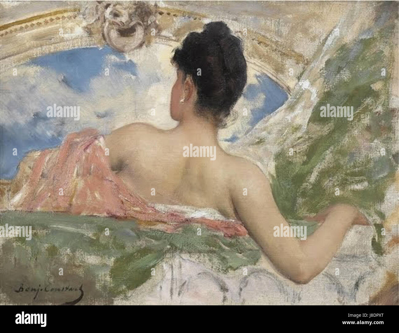 Jean Joseph Benjamin Constant d'un plafond d'étude figure dans le paris de l'opra Banque D'Images