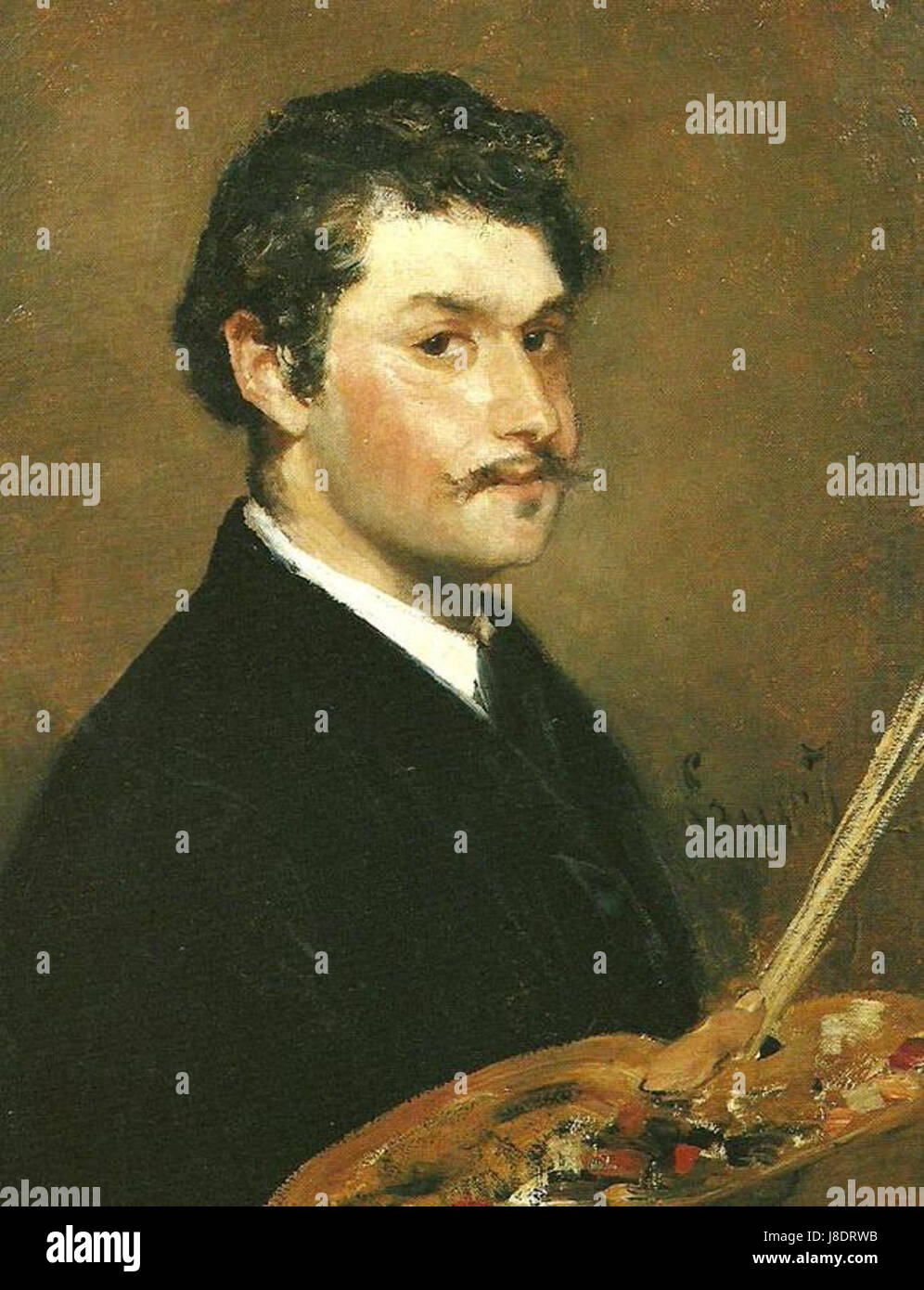 L'autoportrait Josephson présente une vue intime de l'artiste, offrant un aperçu de son style artistique personnel et de son expression personnelle. Il reflète l'approche unique de artistâ€™à l'auto-représentation et son souci de se représenter avec authenticité. Banque D'Images