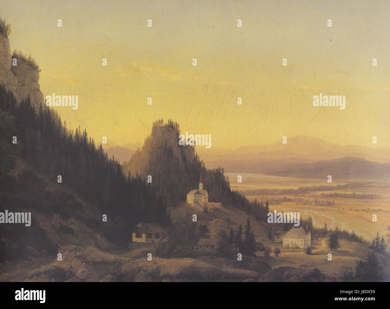 Markus Pernhart était un peintre autrichien du XIXe siècle connu pour ses paysages romantiques et sa représentation de la région alpine, en particulier dans la région de Gurnitz. Banque D'Images