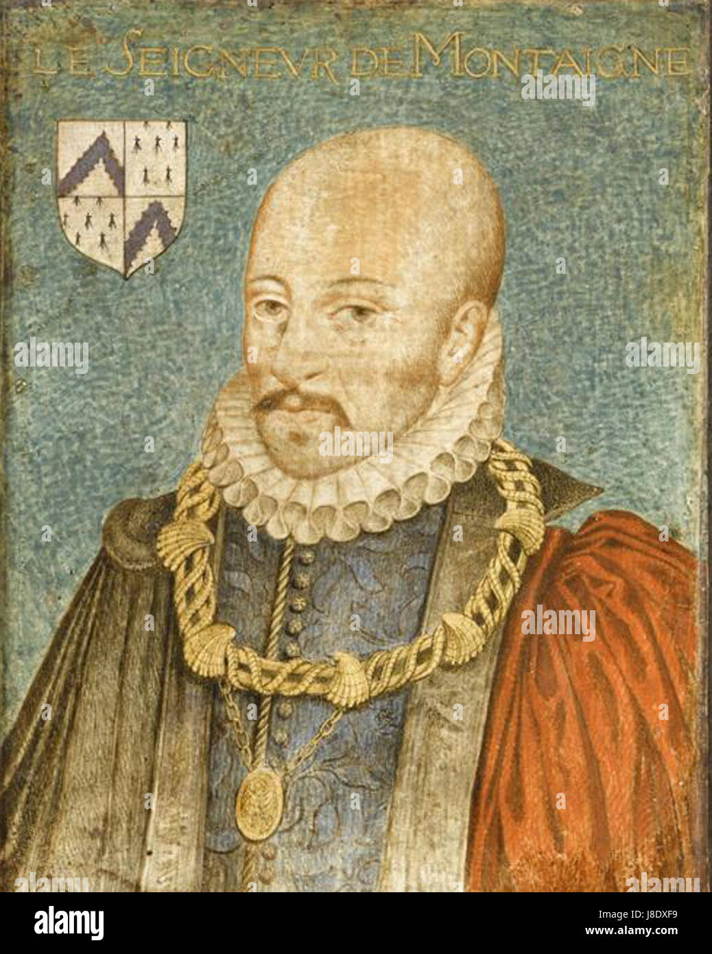 Description historique des œuvres de Michel de Montaigne, publiée en 1578. Les essais de Montaigneâ sont considérés comme une forme pionnière de l'essai personnel, réfléchissant sur des sujets tels que la nature humaine, la philosophie et l'auto-réflexion. Banque D'Images