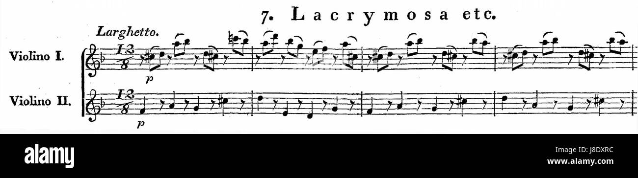 Seufzer Lacrymosa de Mozart Banque D'Images