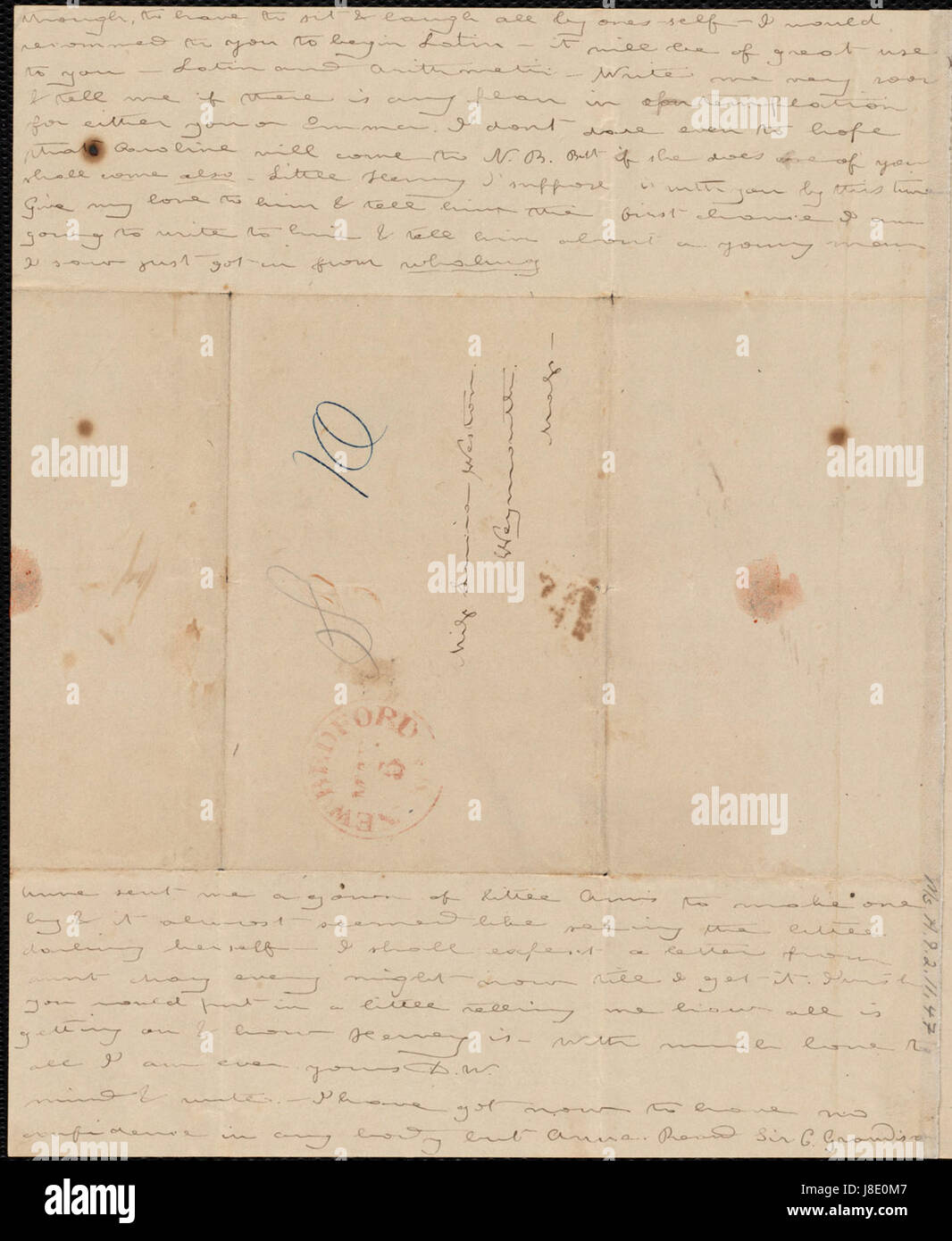 De Deborah Weston à Marie Weston ; Dimanche, Février 24, 1839 p4 Banque D'Images