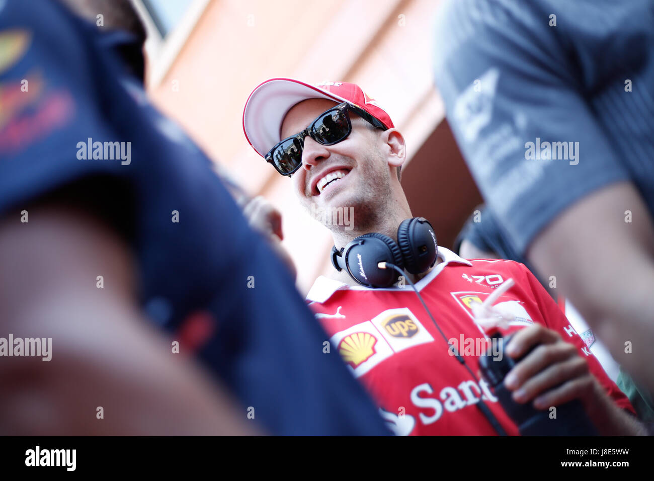 Monte Carlo, Monaco. 28 mai, 2017. Sebastian Vettel de l'Allemagne et la Scuderia Ferrari sourit avant de Grand Prix de Formule 1 de Monaco, Monte Carlo. Crédit : Stefano Arcaro/Alamy Live News Banque D'Images