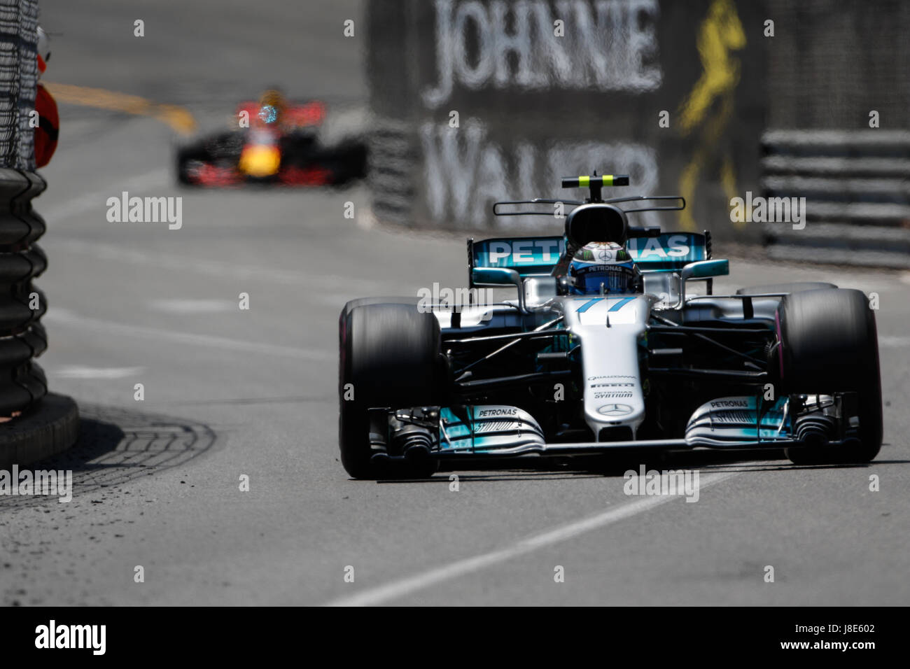 Monte Carlo, Monaco. 28 mai, 2017. Valtteri Bottas de Finlande et Mercedes AMG Petronas F1 Team durs dans Course de la Formule 1 Grand Prix de Monaco, Monte Carlo. Crédit : Stefano Arcaro/Alamy Live News Banque D'Images