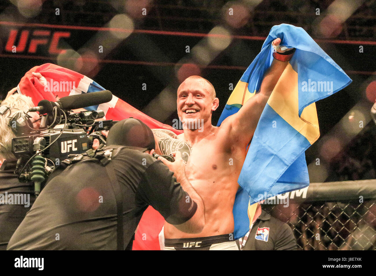 Ericsson Globe, Stockholm, Suède. 28 mai, 2017. Jack Nicholson Hermansson bat Alex lors de l'UFC Fight Night Crédit : Stockholm Dan Cooke/ Alamy Live News Banque D'Images