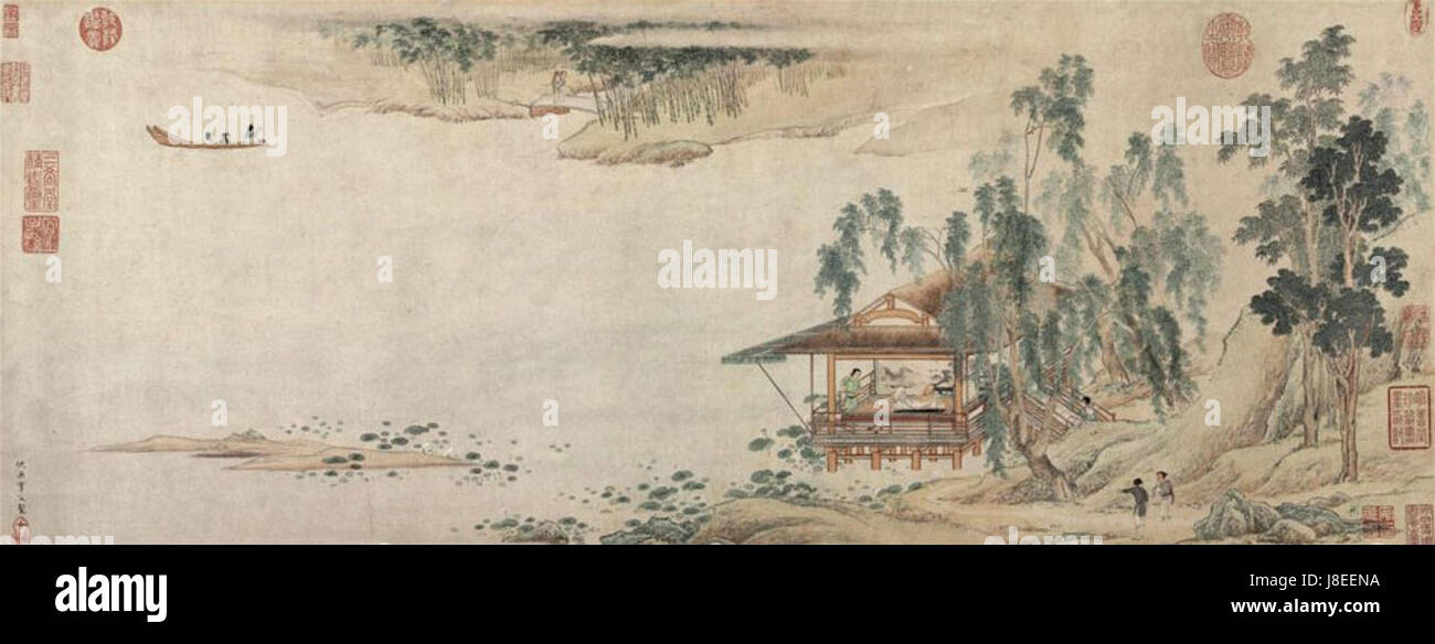 Cueillette de Lotus, attribué à Qiu Ying (1495 1552), Christies Banque D'Images