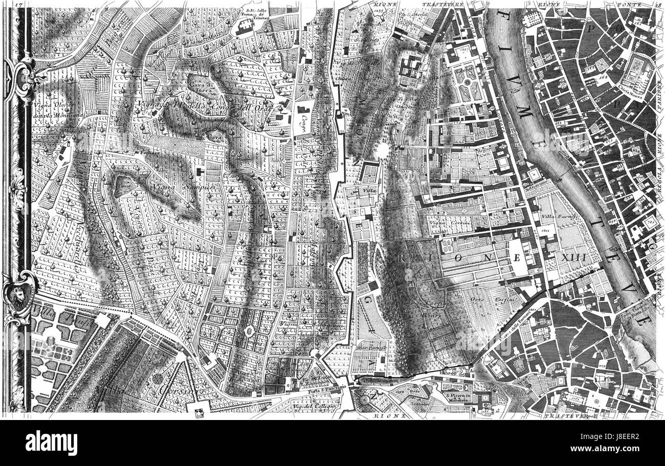 Giovanni Battista Nolli Nuova Pianta di Roma (1748) 04 12 Banque D'Images Giovanni Battista Nolli Nuova Pianta di Roma (1748) 04 12 Banque D'Images