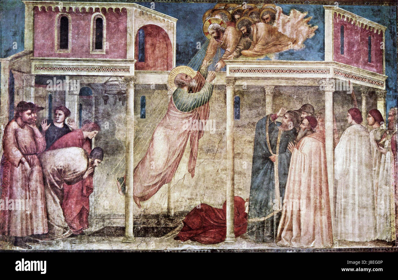 Giotto di Bondone 051 Ascension de St John réglé Banque D'Images