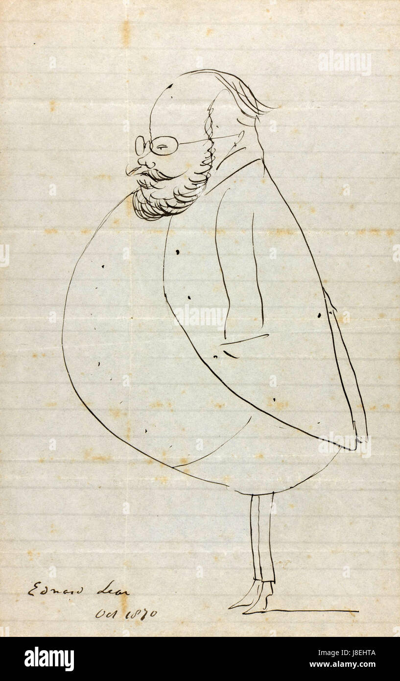 Edward Lear caricature auto Banque D'Images