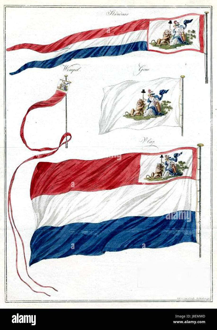 Drapeaux de la République batave Banque D'Images Drapeaux de la République batave Banque D'Images