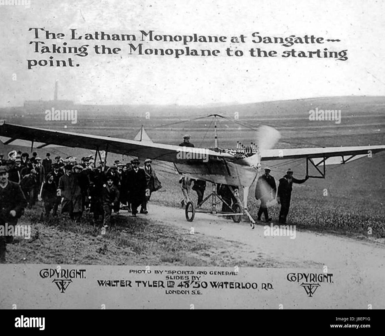 Latham dans Antoinette IV en route vers Cap Blanc Nez pour sa première tentative de canal Banque D'Images