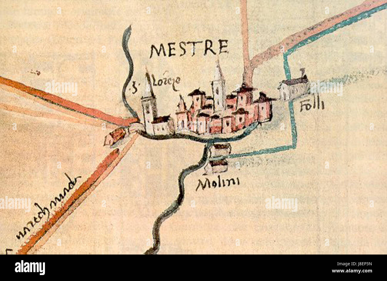 Mestre Antica se réfère à la partie ancienne ou historique de Mestre, une ville en Italie près de Venise, connue pour son importance historique et son architecture. Banque D'Images