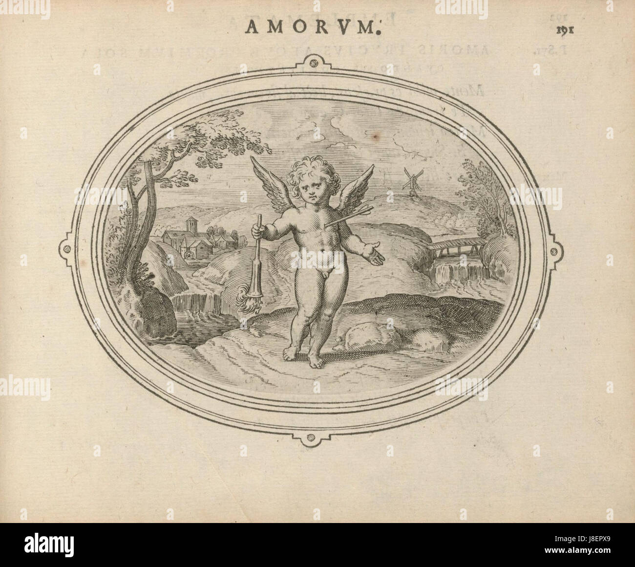 Amorum emblemata est une œuvre du célèbre auteur, poète et érudit néerlandais Otto van Veen. La pièce contient des illustrations emblématiques et des poèmes allégoriques, axés sur l’amour et les émotions. La gravure de la page 191 représente une figure de la mythologie grecque, illustrant un des thèmes classiques explorés dans ce recueil de réflexions morales et philosophiques. Banque D'Images