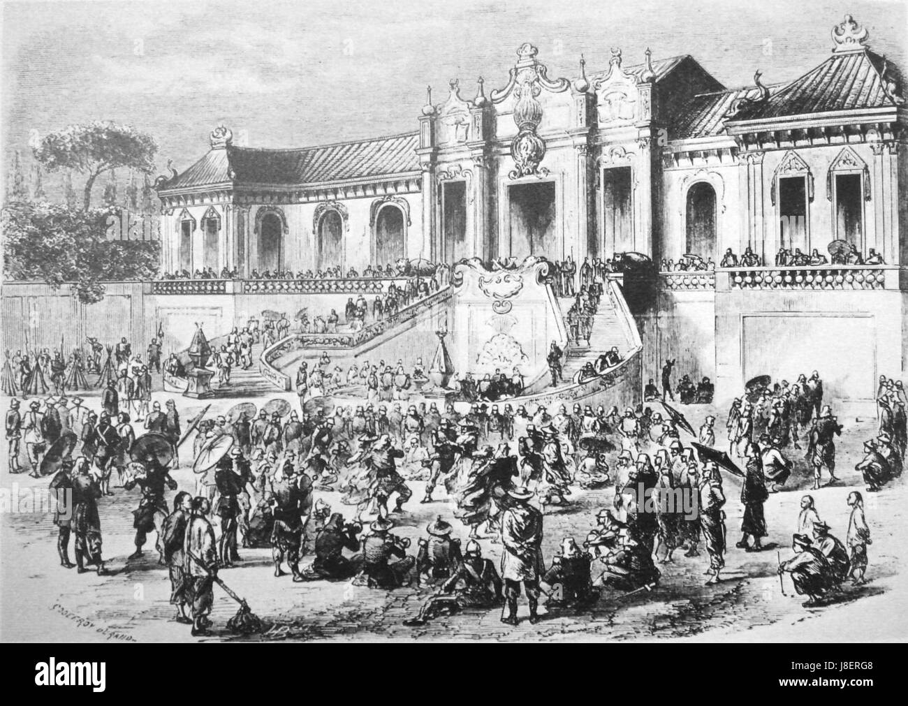 Pillage de l'Yuan Ming Yuan par Anglo French forces en 1860 Banque D'Images