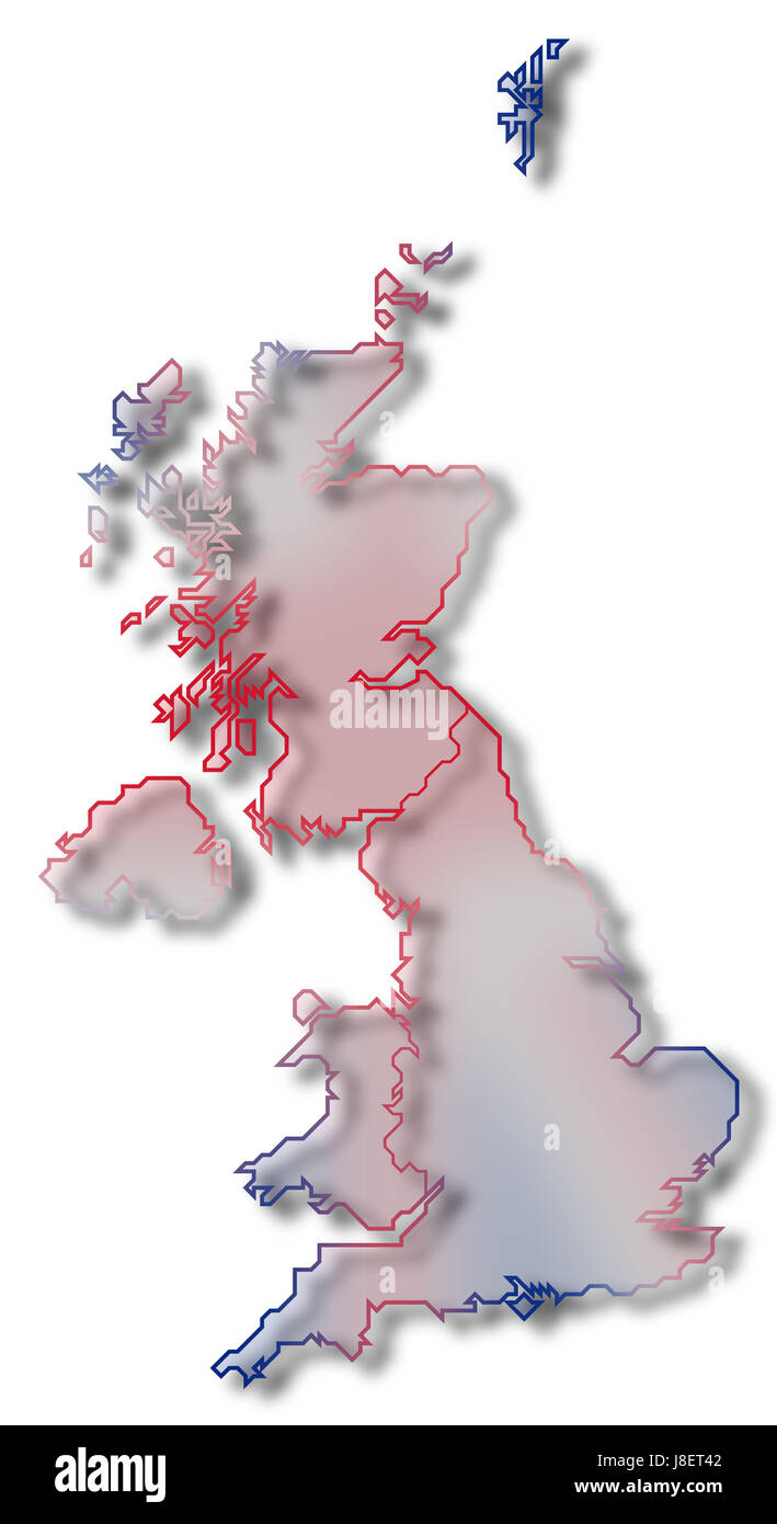 England, United, uni, carte, atlas, carte du monde, profil, symbolique, Banque D'Images