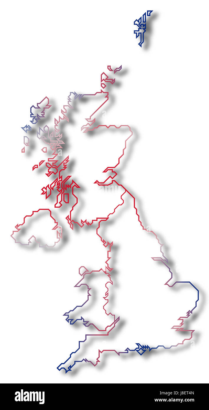 England, United, uni, carte, atlas, carte du monde, profil, symbolique, Banque D'Images