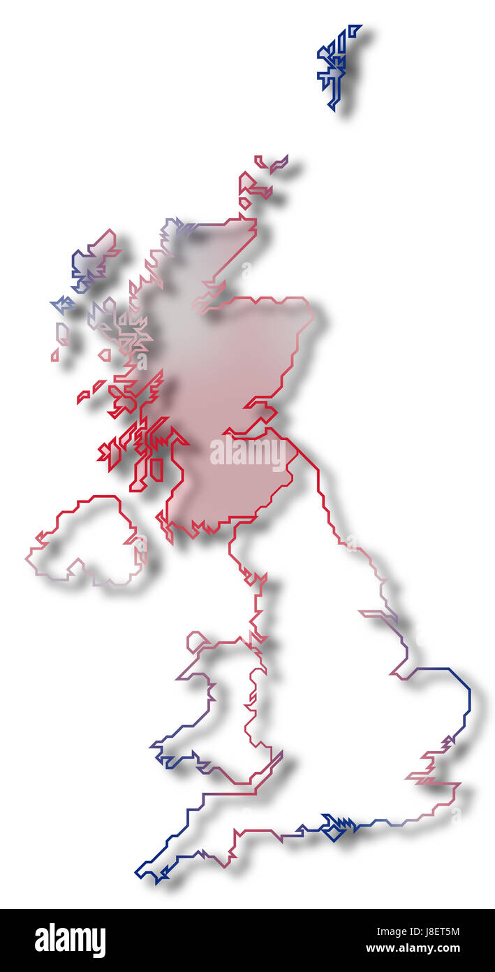 England, United, uni, carte, atlas, carte du monde, profil, symbolique, Banque D'Images