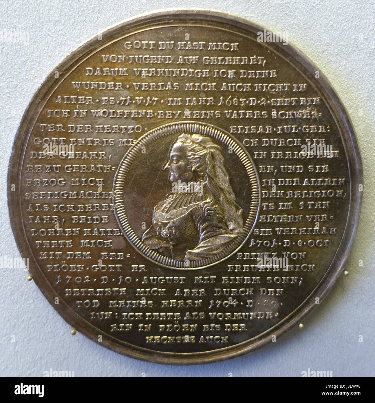 Elisabeth Sophie Marie, Herzogin von Braunschweig Wolfenbuttel, médaille d'histoire de la vie, de Friedrich Wilhelm Schmidt, 1760 Musée Bode DSC02817 Banque D'Images