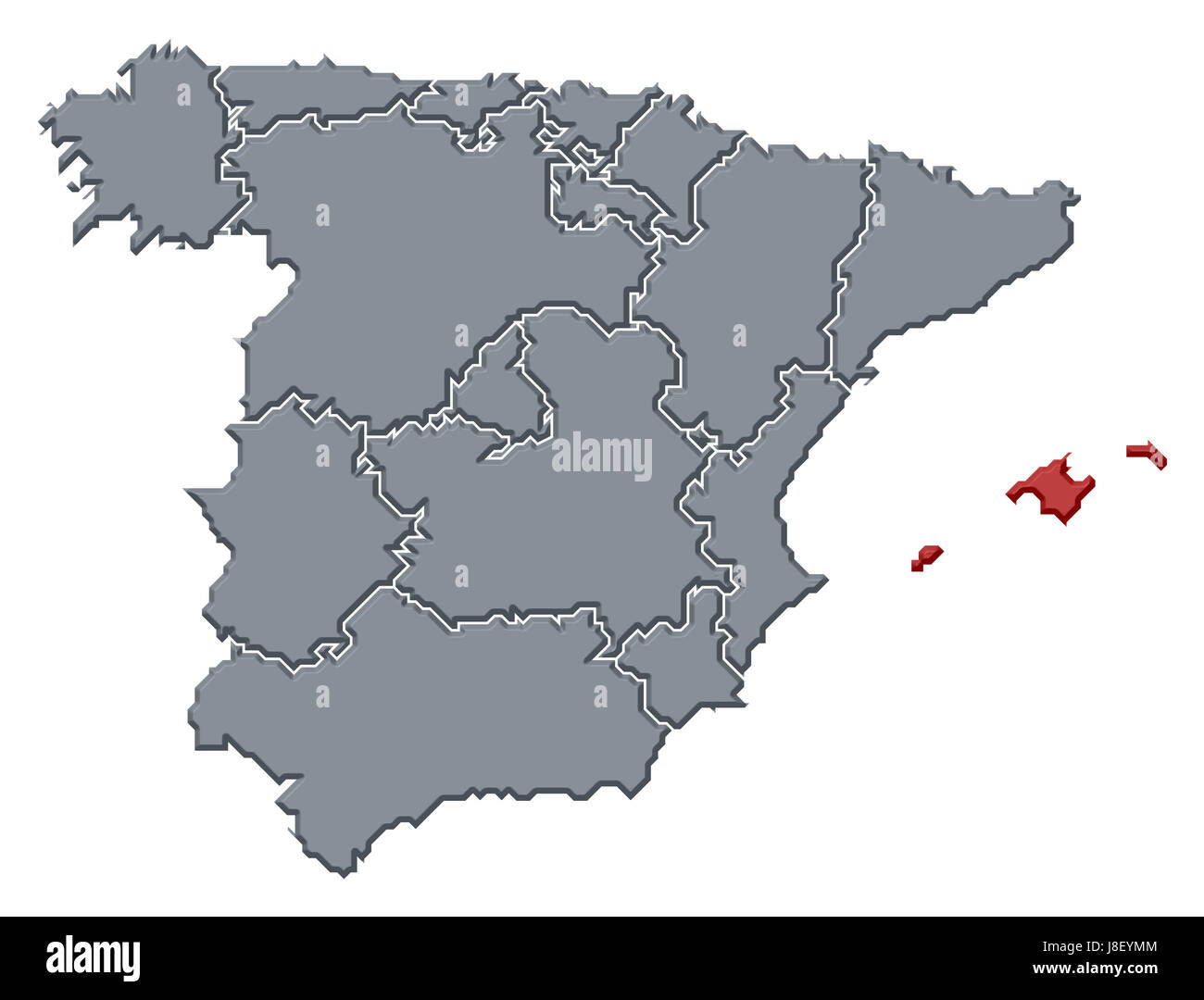 L Espagne Carte Atlas Carte Du Monde Profile Symboliques Politiques De Couleur De Photo Stock Alamy