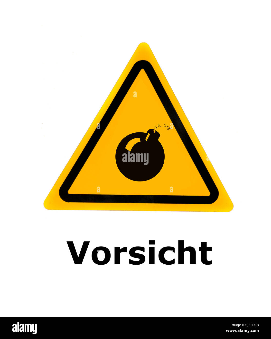 Signe, signal, attention, triangle, bombe, explosion, explosion, jaune, signe, signal, Banque D'Images