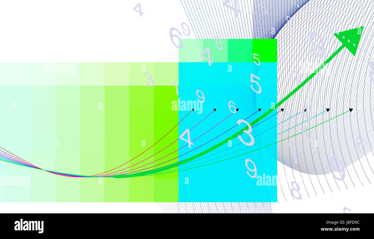 Graphisme, illustration, bend, de courbes, de la situation économique, l'économie, nombre, Banque D'Images