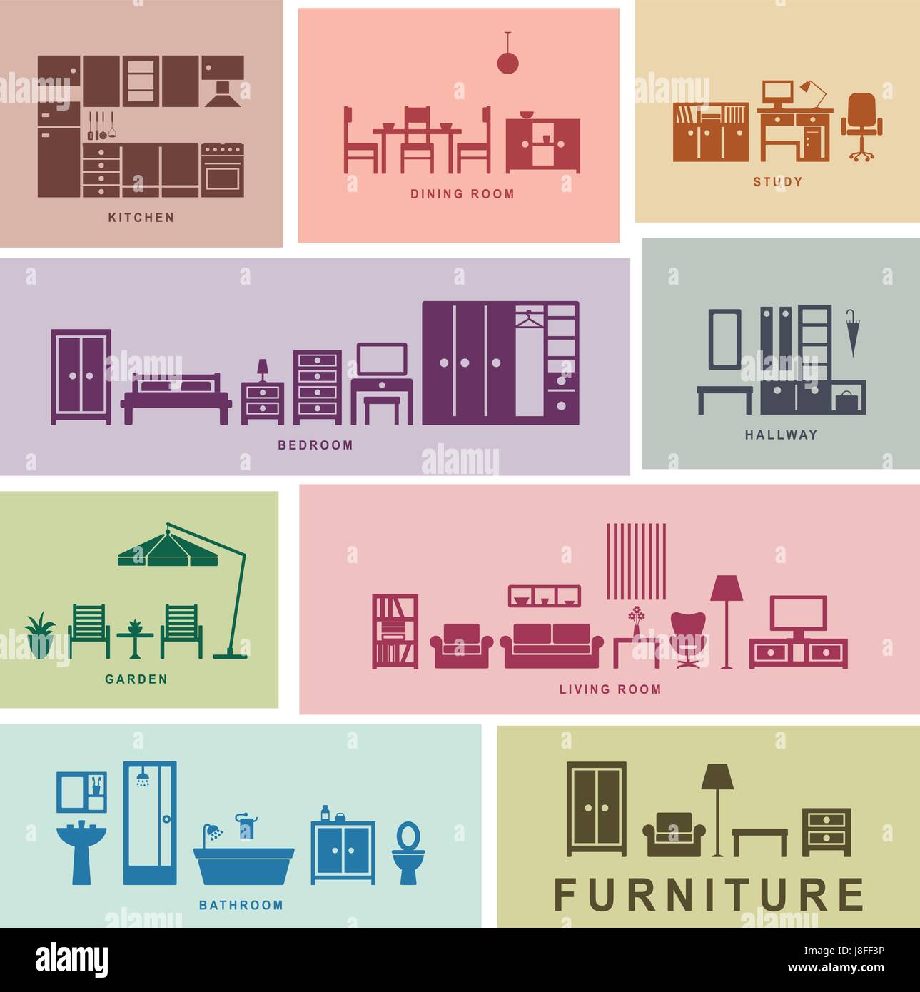 Les meubles vector icons. Illustration de Vecteur