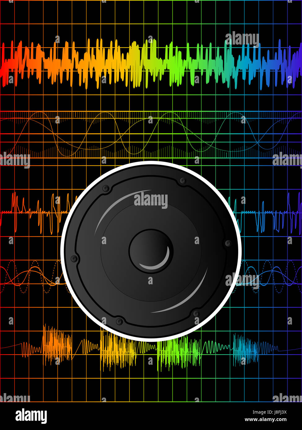 Sound, lumineux, brillant, silhouette, techno, le président, rock, style, discothèque, ville, Banque D'Images