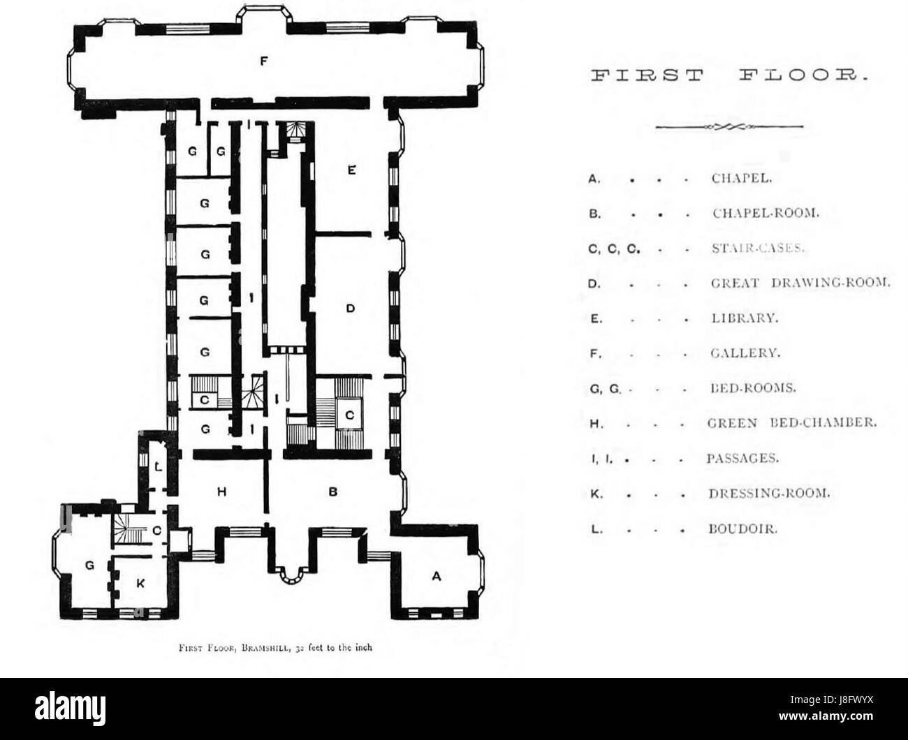 Premier étage Bramshill House Banque D'Images