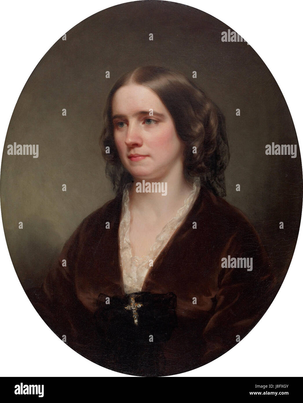 Ce portrait d'Ellen Harper Walters, peint par George Augustus Baker, est une représentation du portrait du XIXe siècle. L'œuvre reflète le style et les normes culturelles de l'époque. Banque D'Images