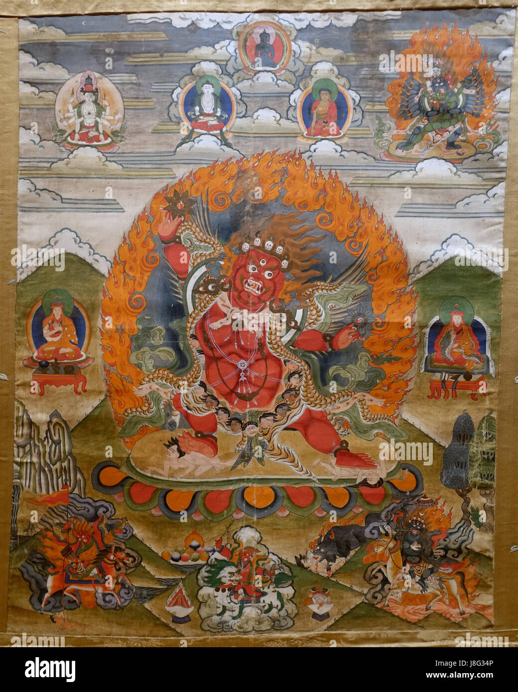 Dharmapala, 1644 AD 1911, Musée de l'Université de Sichuan thangka de Chengdu, Chine DSC06204 Banque D'Images Dharmapala, 1644 AD 1911, Musée de l'Université de Sichuan thangka de Chengdu, Chine DSC06204 Banque D'Images
