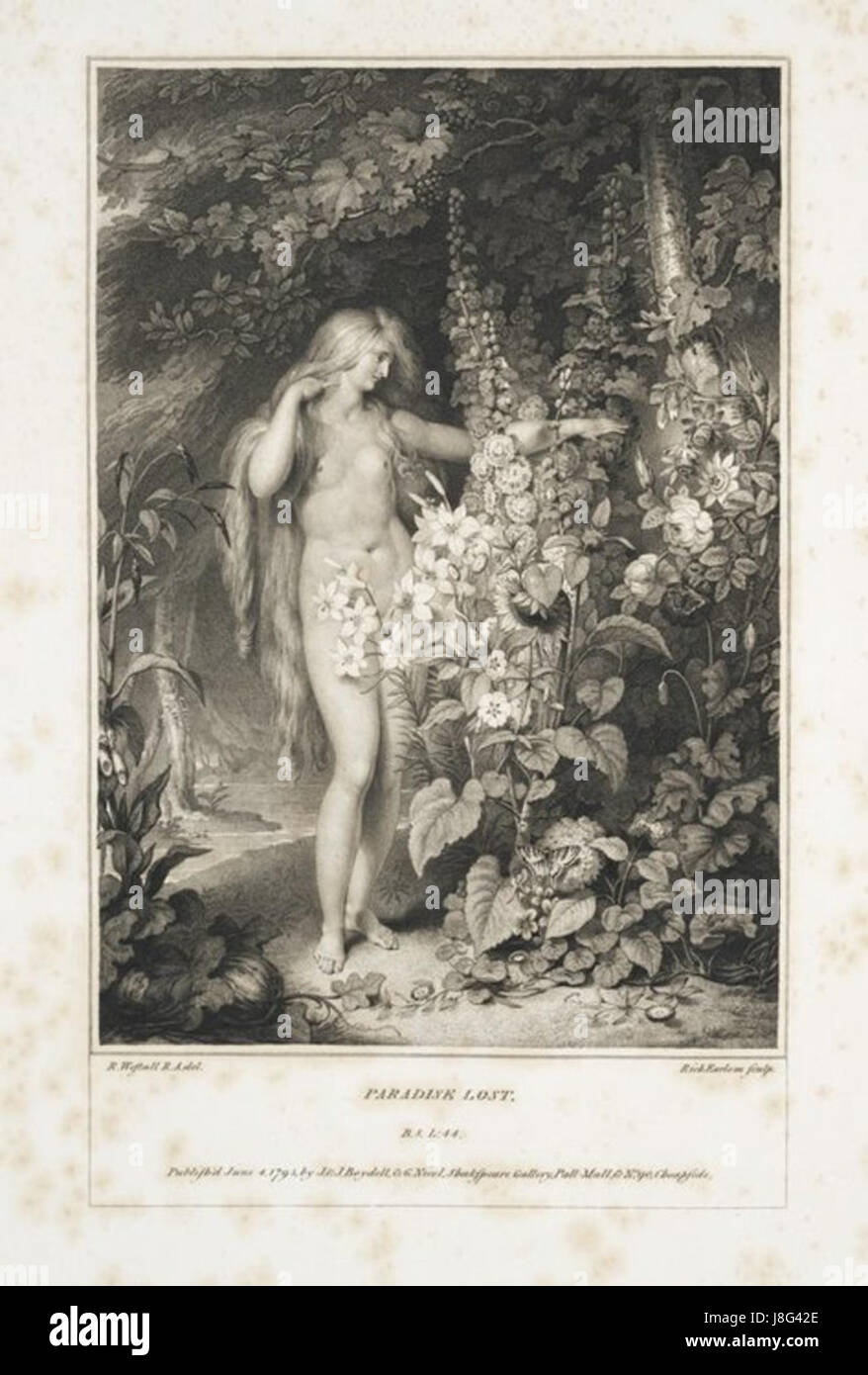 Ève dans le jardin d'Eden Banque D'Images