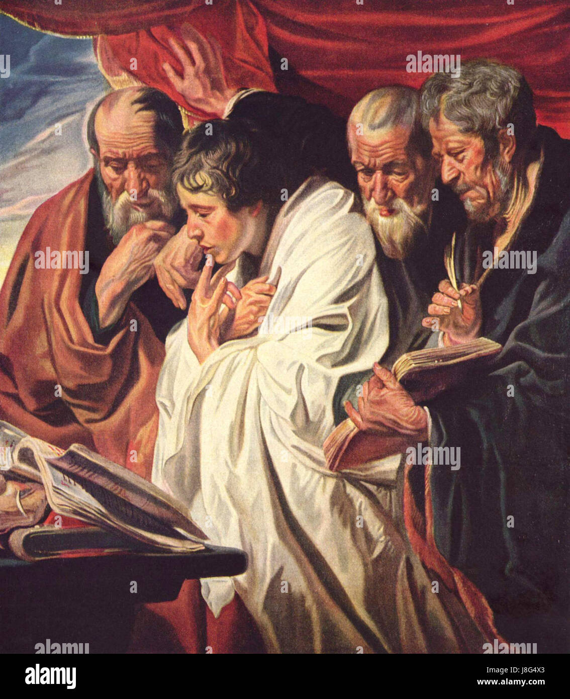 Jakob Jordaens était un peintre baroque flamand connu pour ses compositions dramatiques et ses figures dynamiques. Son travail illustre la peinture baroque avec des couleurs vives et une intensité émotionnelle. Banque D'Images