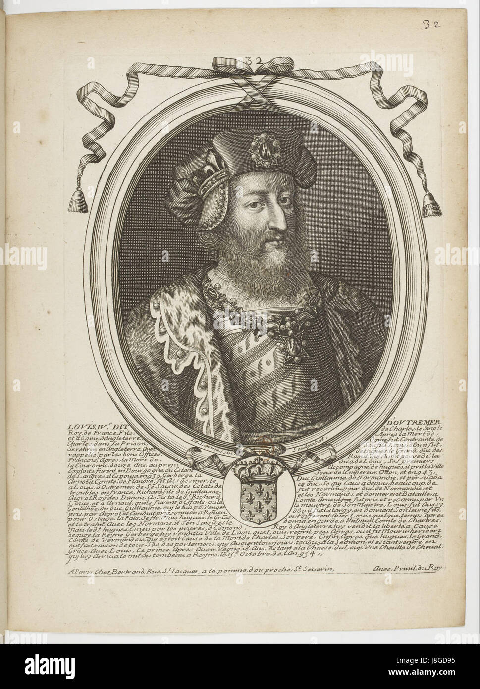 Par Nicolas de Larmessin Estampes.f041.Louis IV, roi des Francs Banque D'Images