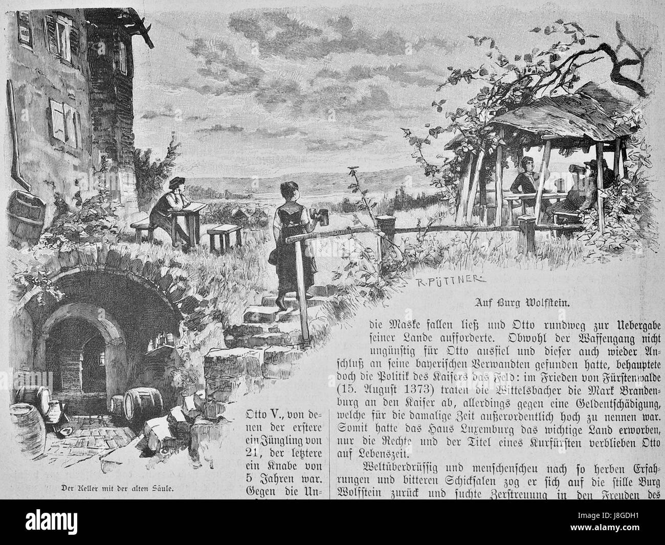 Die Gartenlaube était un magazine illustré allemand populaire, et cette référence est à une section (Ausschnitt) du numéro de 1891. Il présente probablement un sujet culturel, social ou politique important de cette époque. Banque D'Images