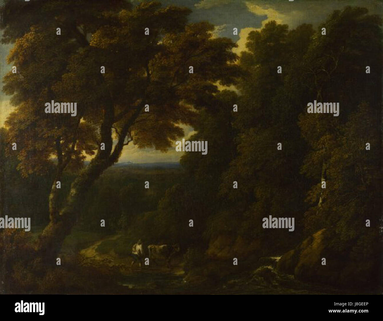 Jan Baptist Huysmans un vacher dans un paysage boisé Banque D'Images