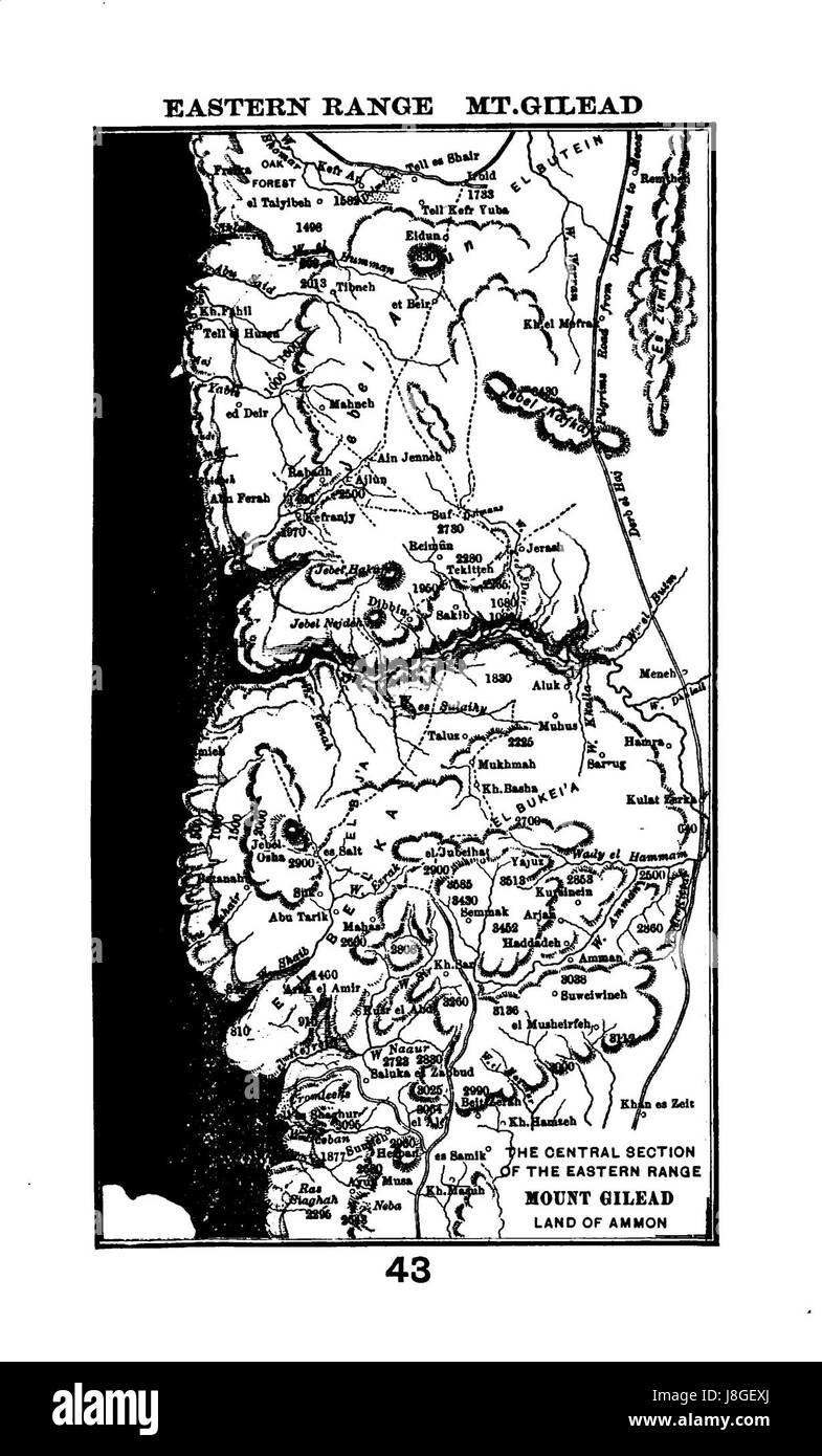 Plage de l'Est Mt. Galaad et Terre d'Ammon Banque D'Images