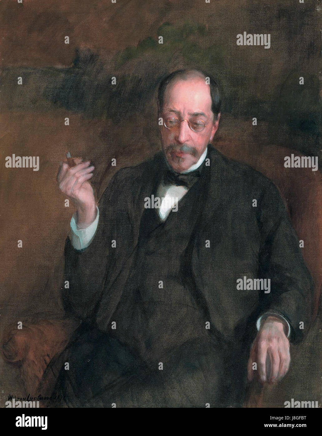Cette œuvre de Robert Wilton Lockwood explore la vie et l’art de John la Farge, un artiste américain de premier plan connu pour ses contributions au vitrail et aux beaux vitraux Le texte plonge dans ses innovations artistiques et son influence sur le XIXe siècle Banque D'Images