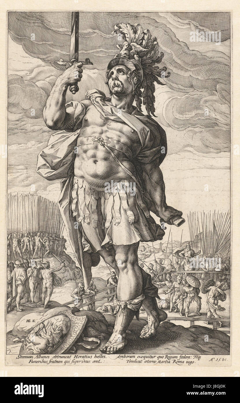 Hendrick Goltzius était un graveur et peintre néerlandais de la fin du XVIe siècle, connu pour son habileté à graver et ses contributions à l'art de la Renaissance du Nord, en se concentrant sur des sujets religieux et mythologiques. Banque D'Images