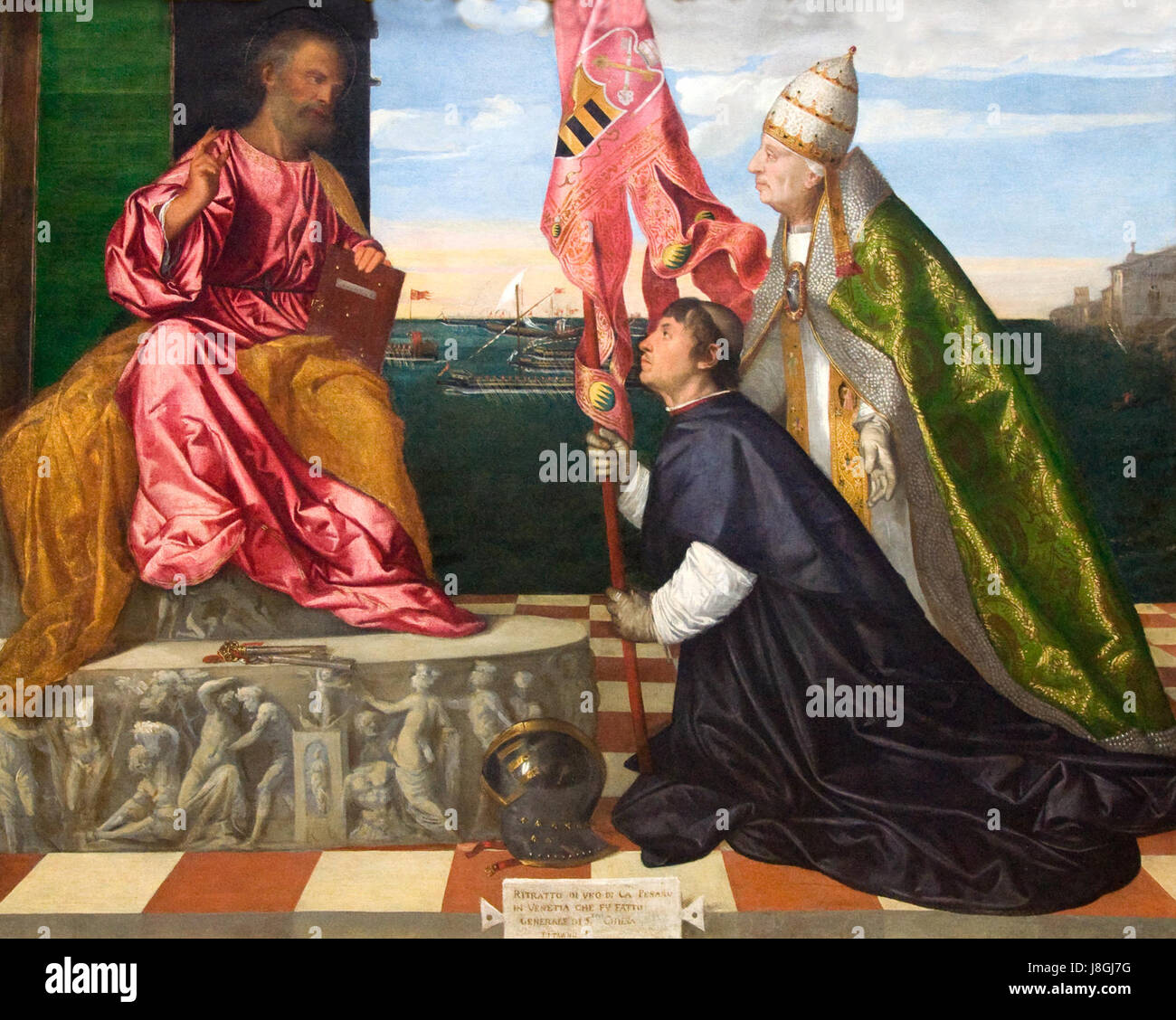 Kmska Titiaan Jacopo Pesaro bisschop van Paphos voorgesteld door paus Alexandre VI Borgia aan de heilige Petrus 2802 2010 13 56 55 Banque D'Images