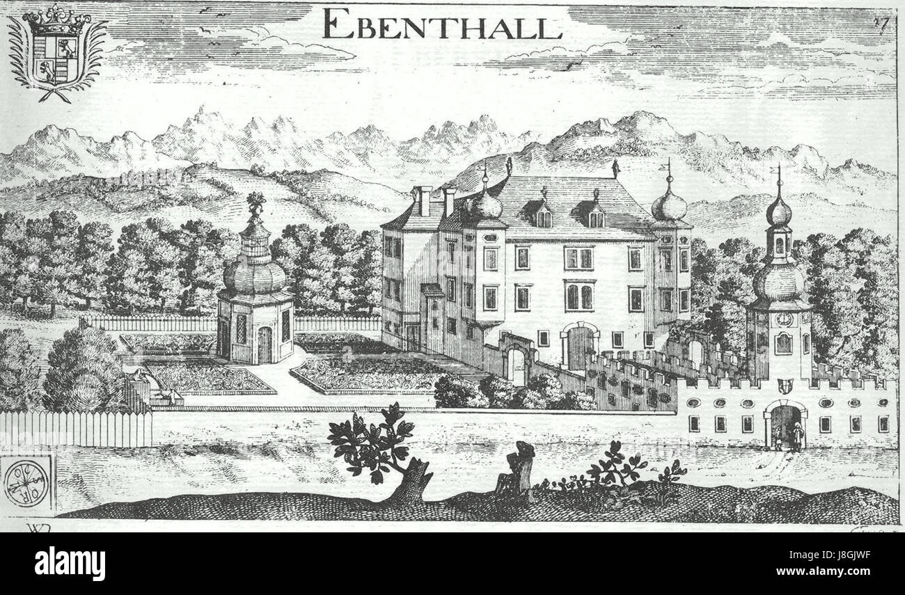 Valvasor 1688 Ebenthall Banque D'Images