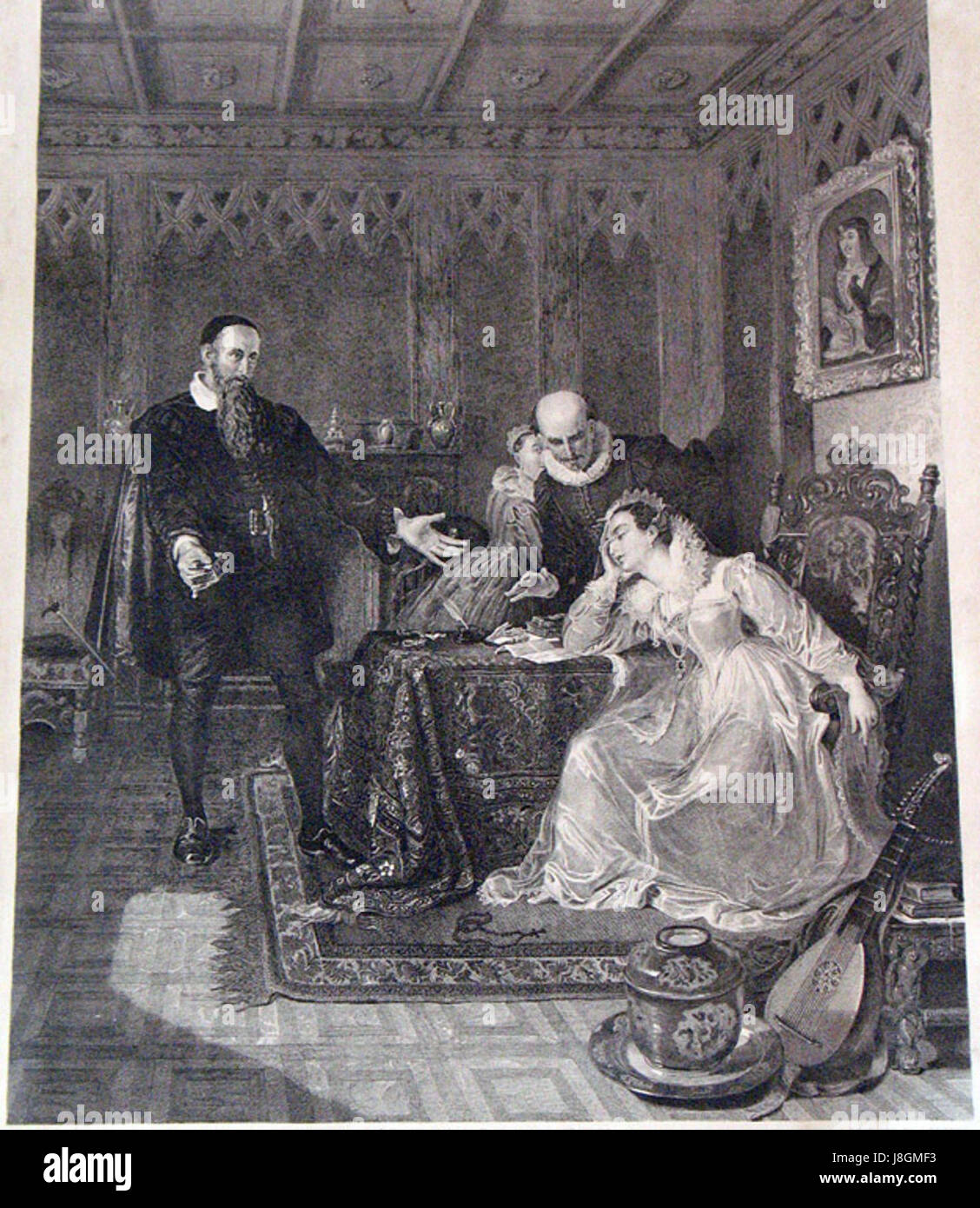 John Knox réprimandant Marie, Reine des Écossais, William Allan John Burnett Banque D'Images