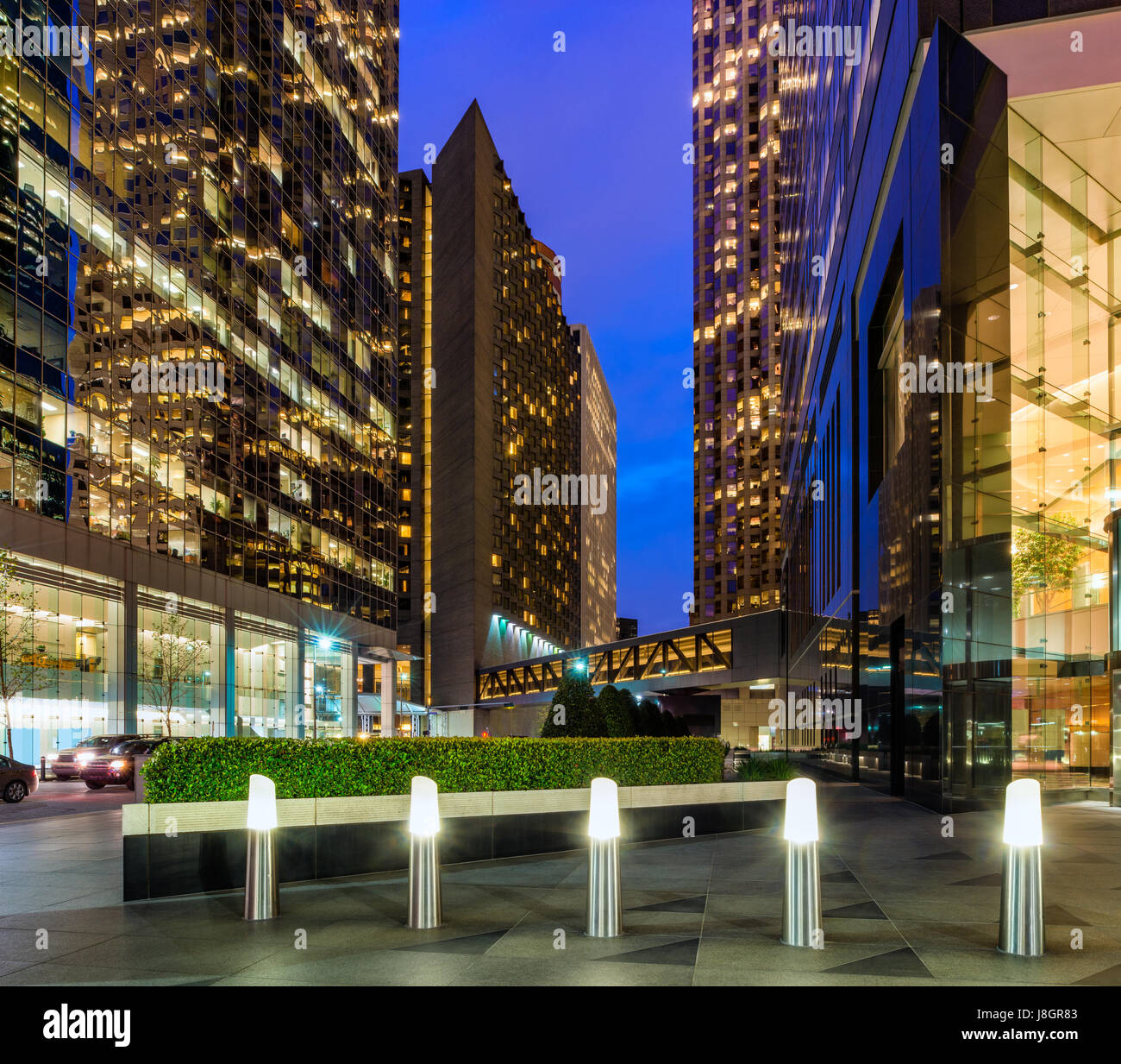 Le centre-ville de Houston, Texas, USA au crépuscule Banque D'Images
