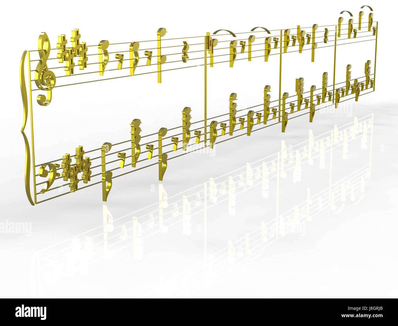 Musique, composition, Golden, remarque, clef, d'or, ligne, musique, son, isolé, Banque D'Images