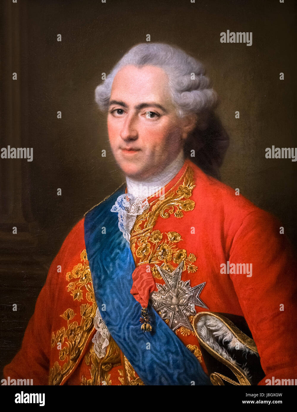 Portrait du roi Louis XV de France (1710-1774) par Francois-Hubert Drouais, huile sur toile, 1773 Banque D'Images