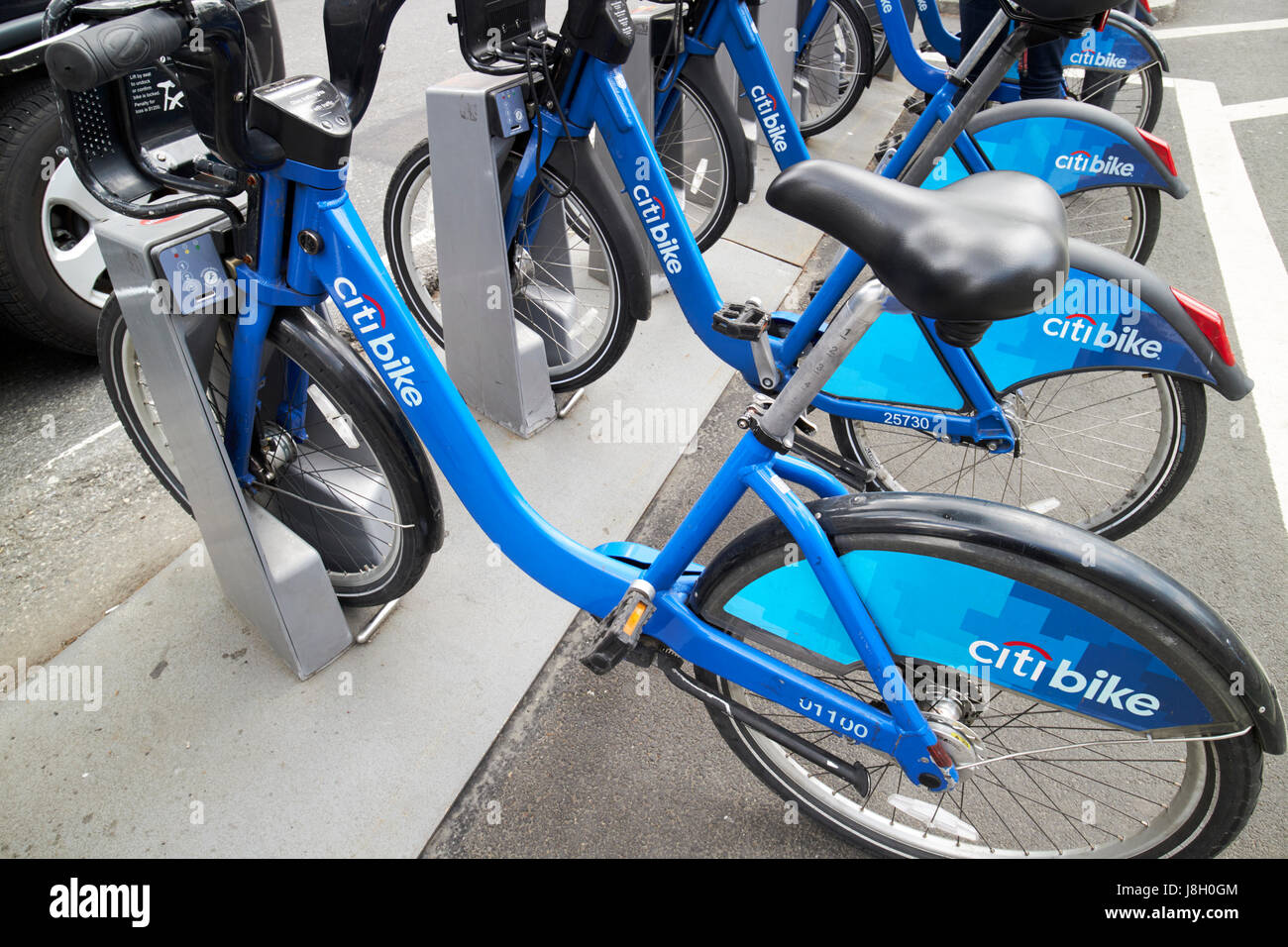 New York City USA système de location de vélo citybike Banque D'Images